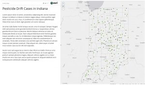 Map of Pesticide Drift cases in Indiana