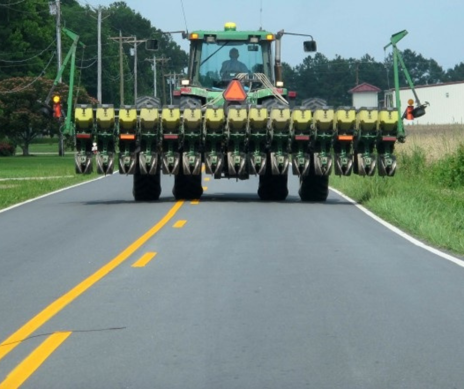 Farm vehicle on the road