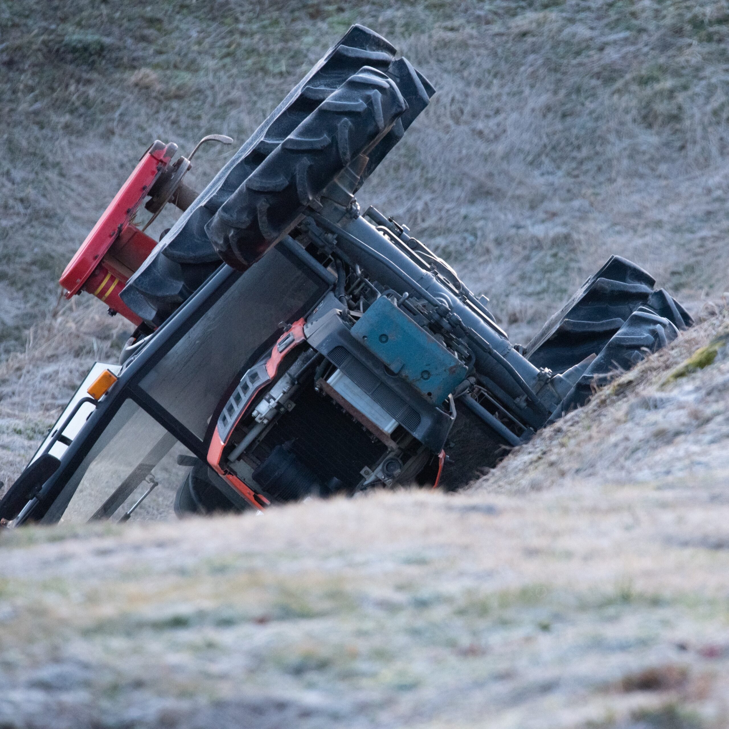 Tractor overturn in ditch